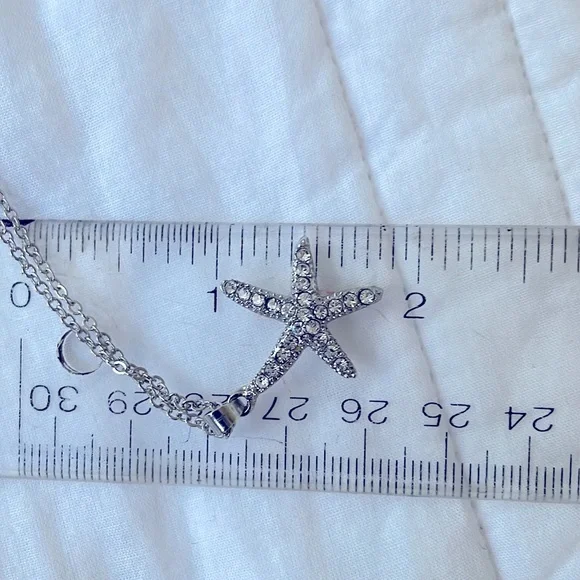 Crystal rhinestone Diamond STARFISH necklace charm pendant - Picture 4 of 10